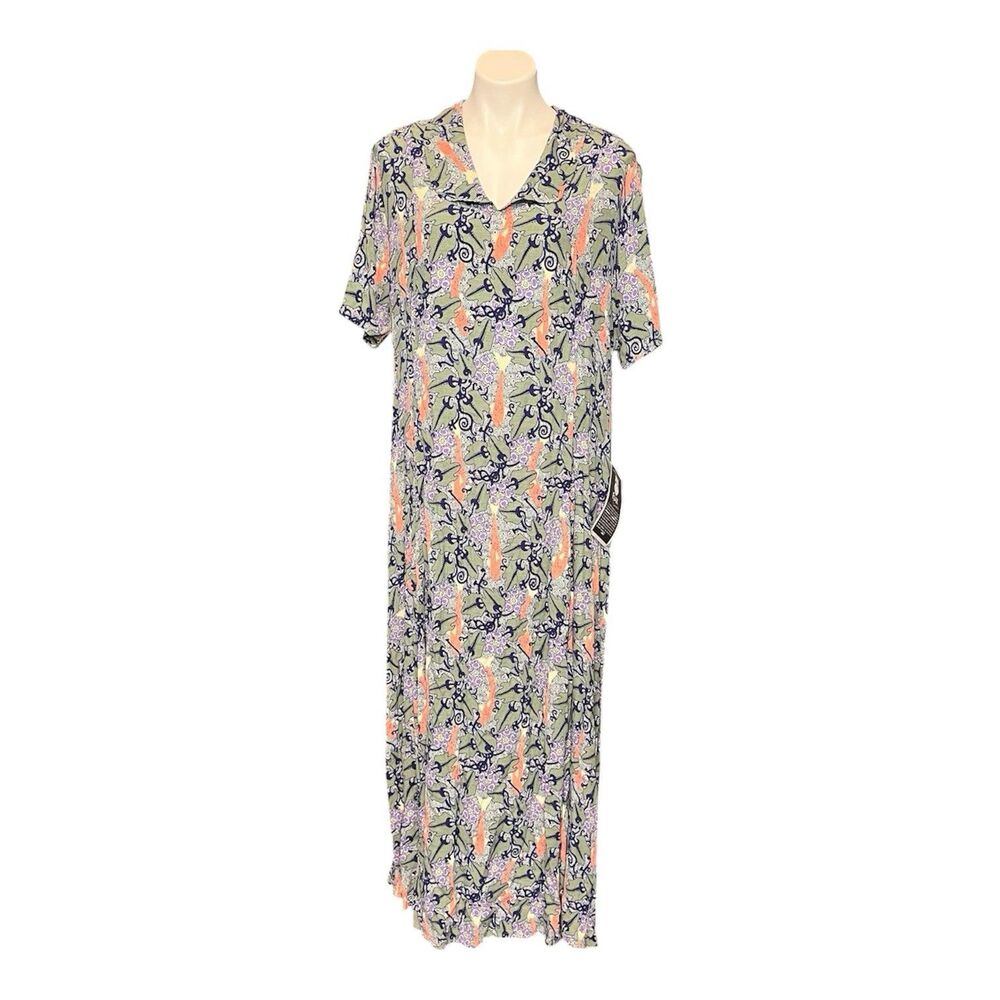 Flax by Jeanne Engelhart Vintage Button-up Dress L